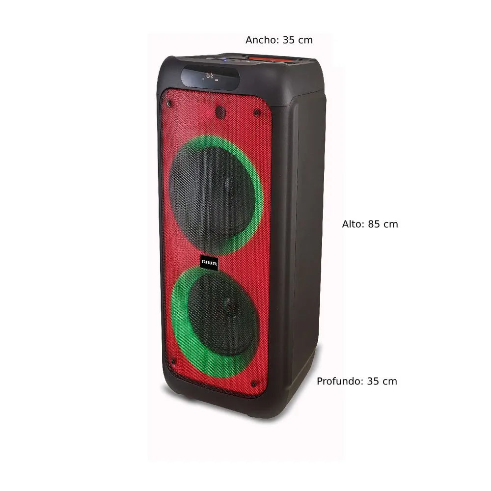Sistema de Audio con 1000W PMPO | 100RMS|Luces LED tipo Flama|7500mAh||AWPOH2D