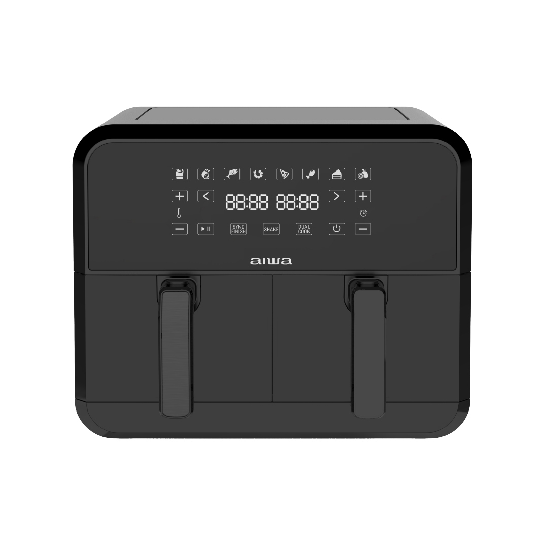 Freidora de Aire de Doble Compartimiento|Panel Digital|8 Lts|Negro Mate|AWHAFT8001