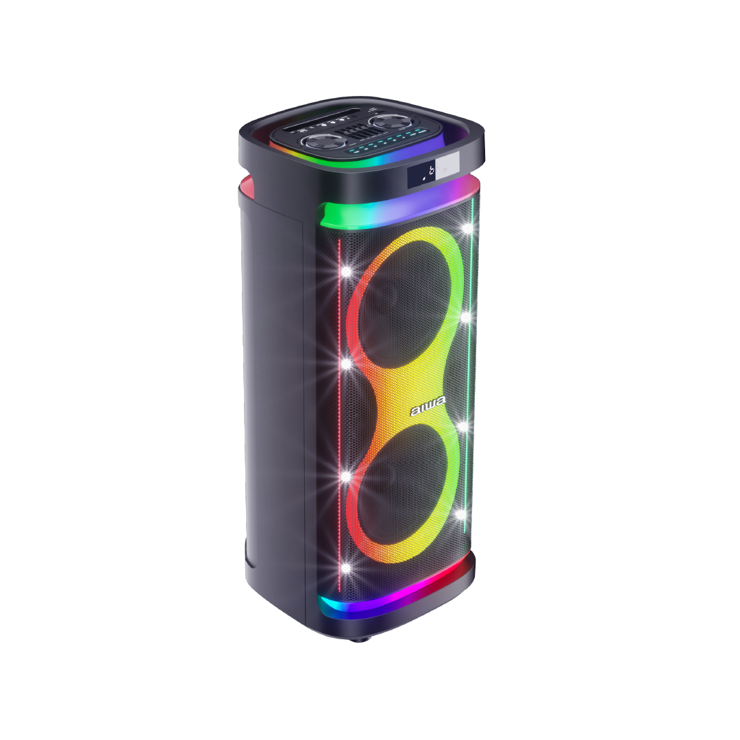 Sistema de Audio con 1000W PMPO | 100RMS|Luces LED Multicolor|7500mAh||AWPOH6D