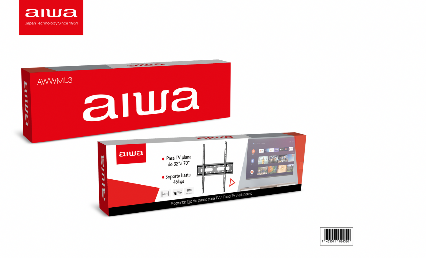 Soporte de Pared | Rotación e Inclinación | 32" a 70" |AWWML3
