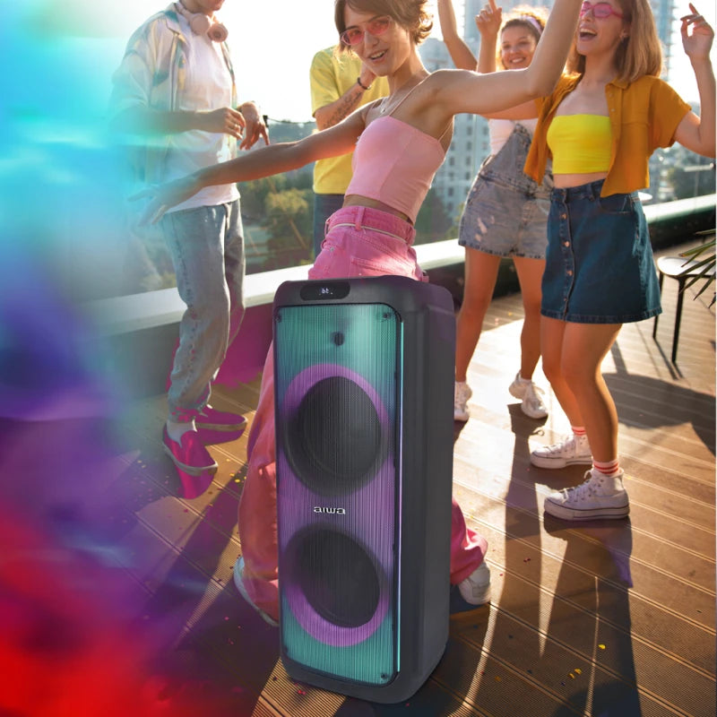 Sistema de Audio con 3500W PMPO | 300RMS|Luces LED Multicolor|7500mAh||AWPOH3D