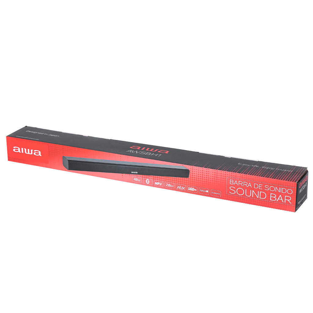 Barra de Sonido| 2.0 canales con 4 altavoces y Bluetooth| 40W| AWSBH1