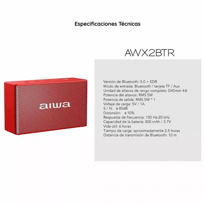 Bocina Bluetooth Portátil TWS | 5W | Roja | AWX2BTR