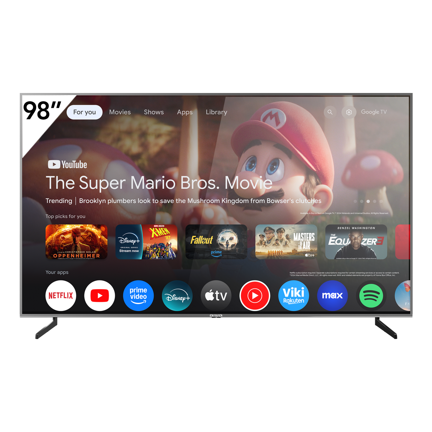 TV Aiwa Google 98" | QLED |4K| Google Play Store | Chromecast | AW98B2Q