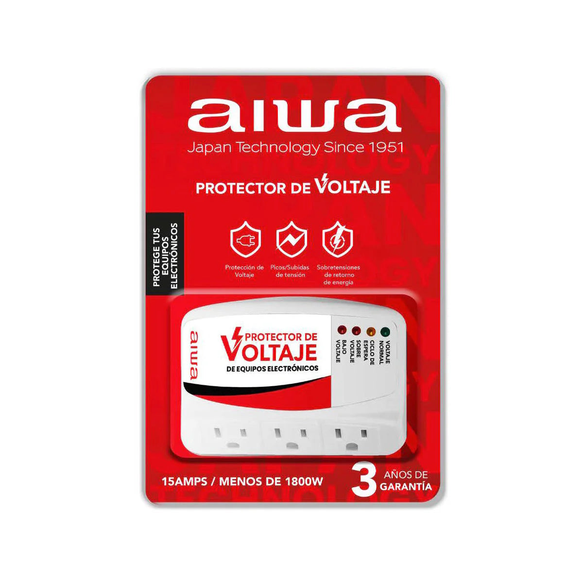 Protector de Voltaje | Triple | 15AMPS |AWCRVBX3E01