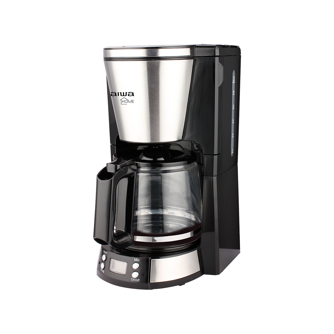 Cafetera Jarra de Vidrio de 12 Tazas| Programable |Acero Inoxidable| Negro|AWHCMD1501