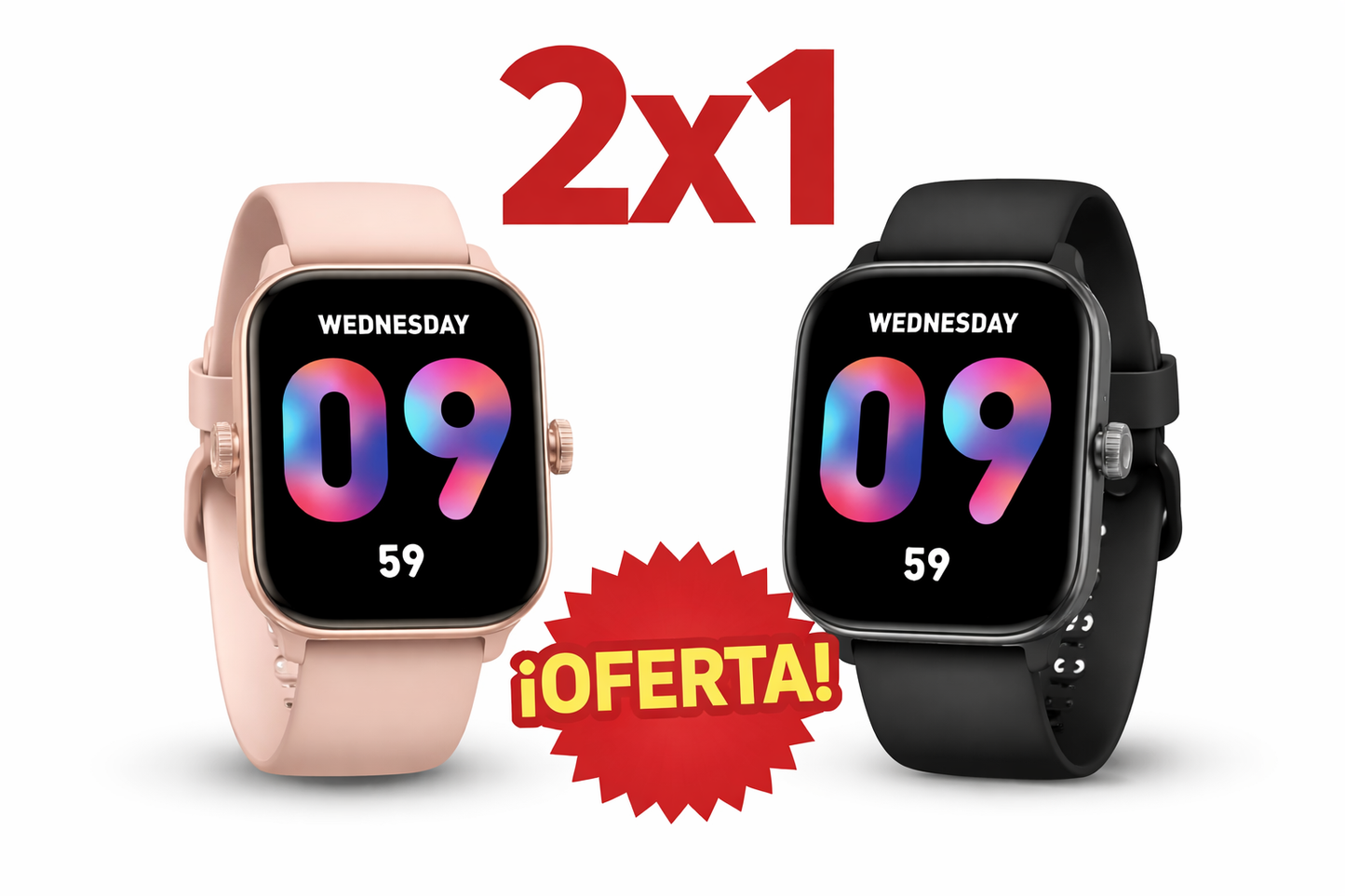 Combo x 2 Reloj Inteligente Aiwatch PRO | Google Assistant | Pantalla Amoled tamaño 1.85" | IP68 |