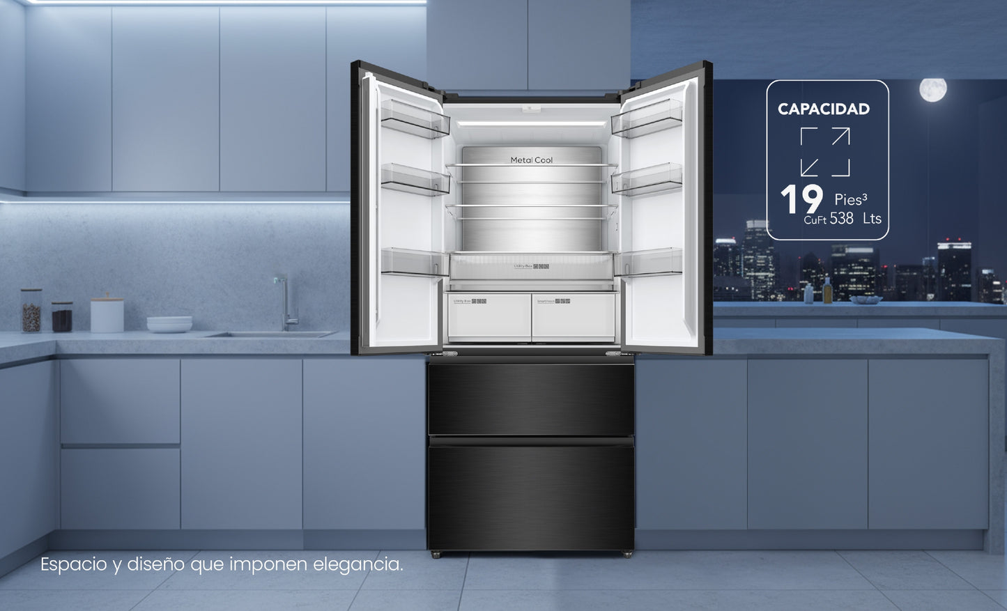 Refrigeradora| Black Edition| French Door de 18.8 CuFT |AWHFDTC53001