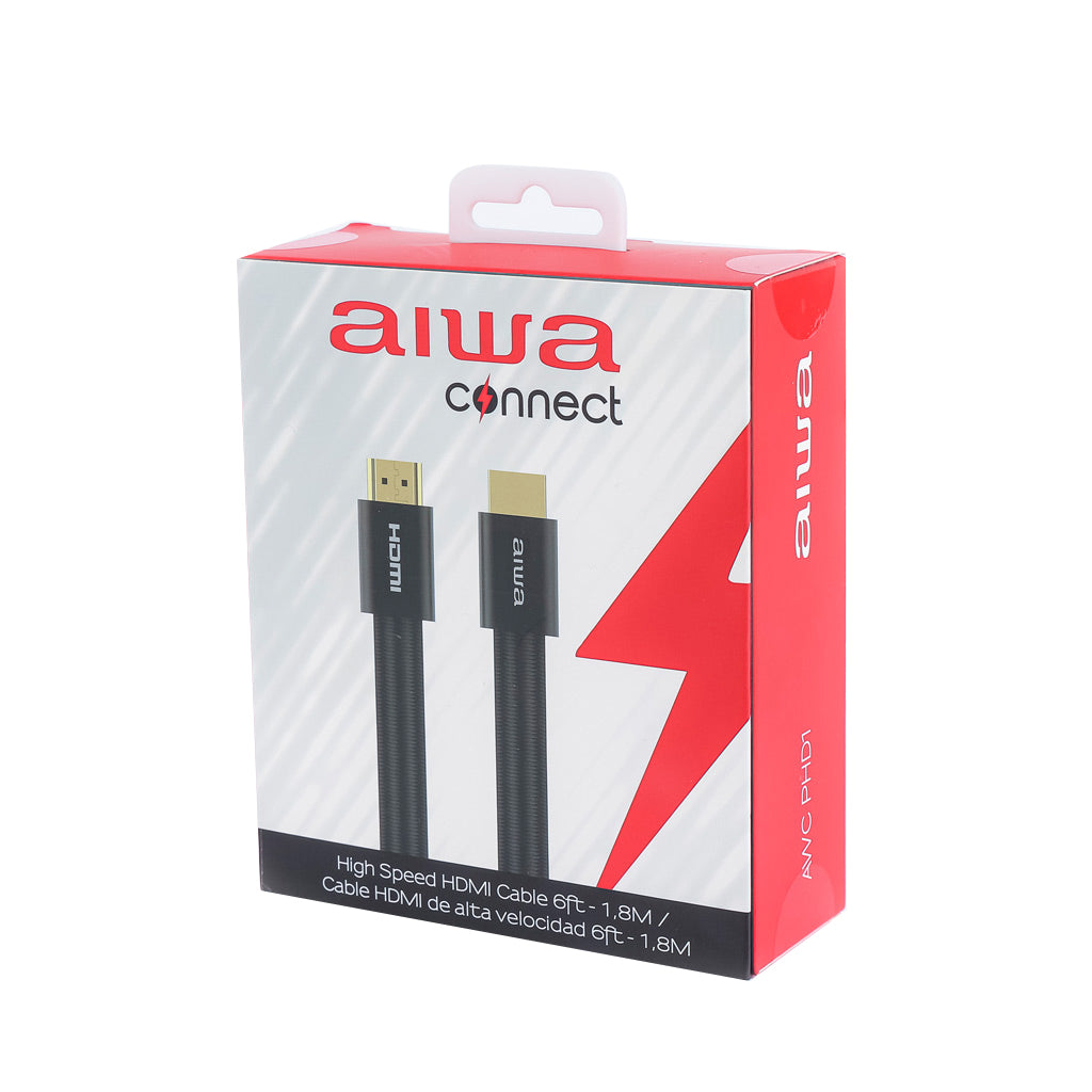 Cable HDMI Aluminio de 6 pies AWCPHD1 color negro - Aiwa Store Panamá